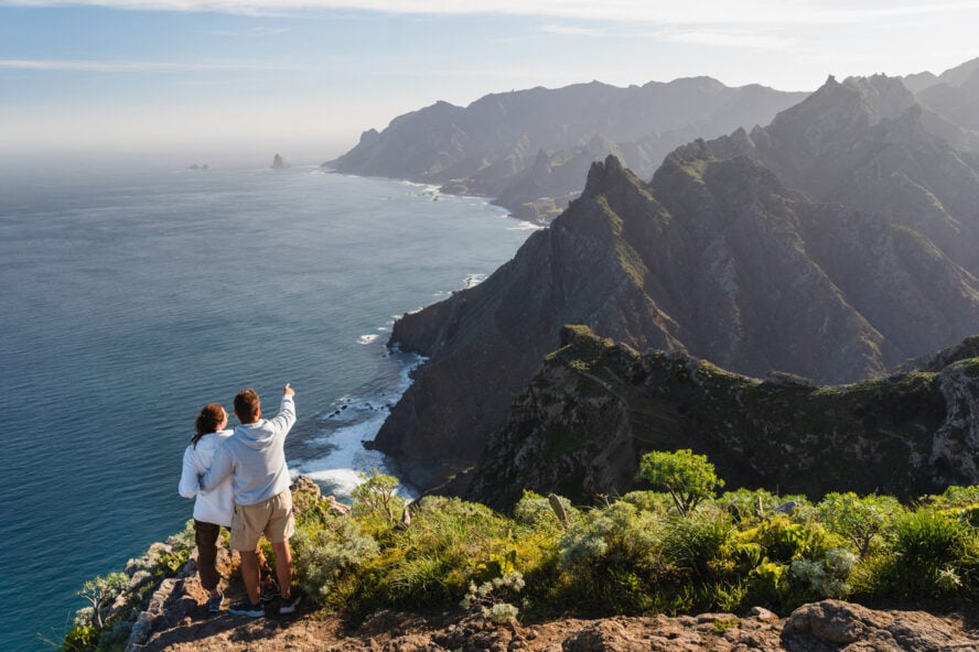 A couple in Tenerife hiking the Anaga national park