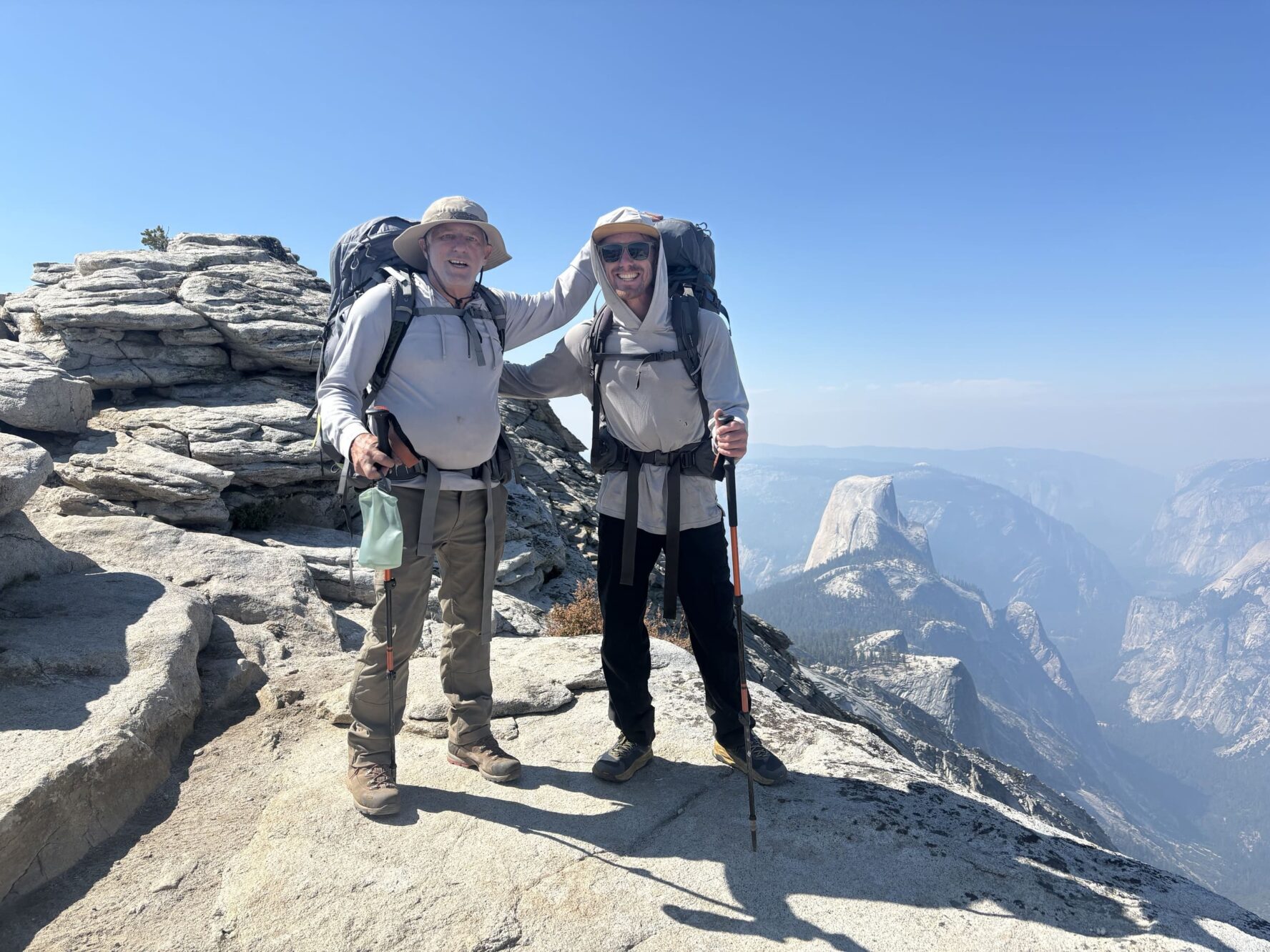 Two hikers Yosemite views