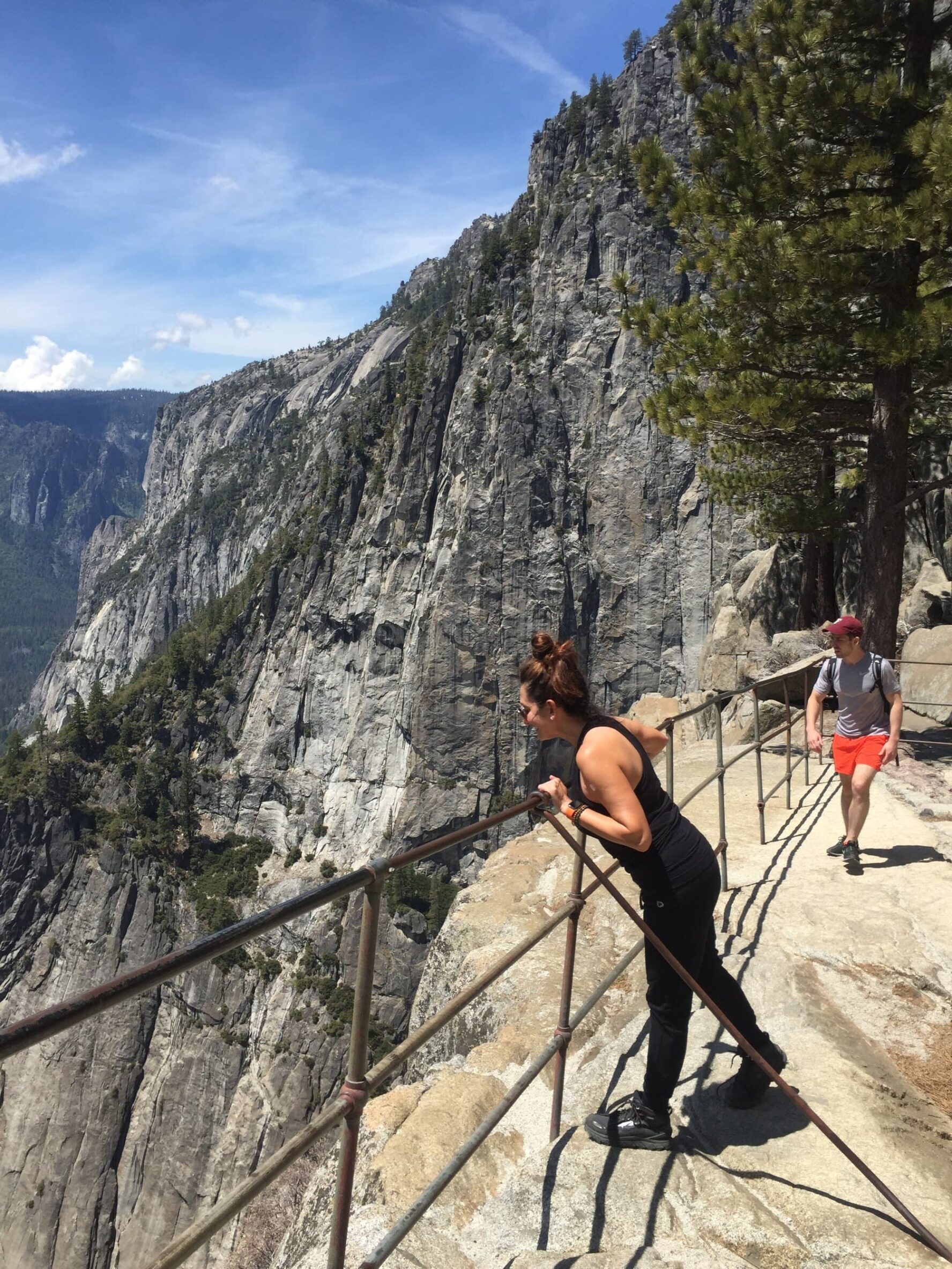 Yosemite fence hiker