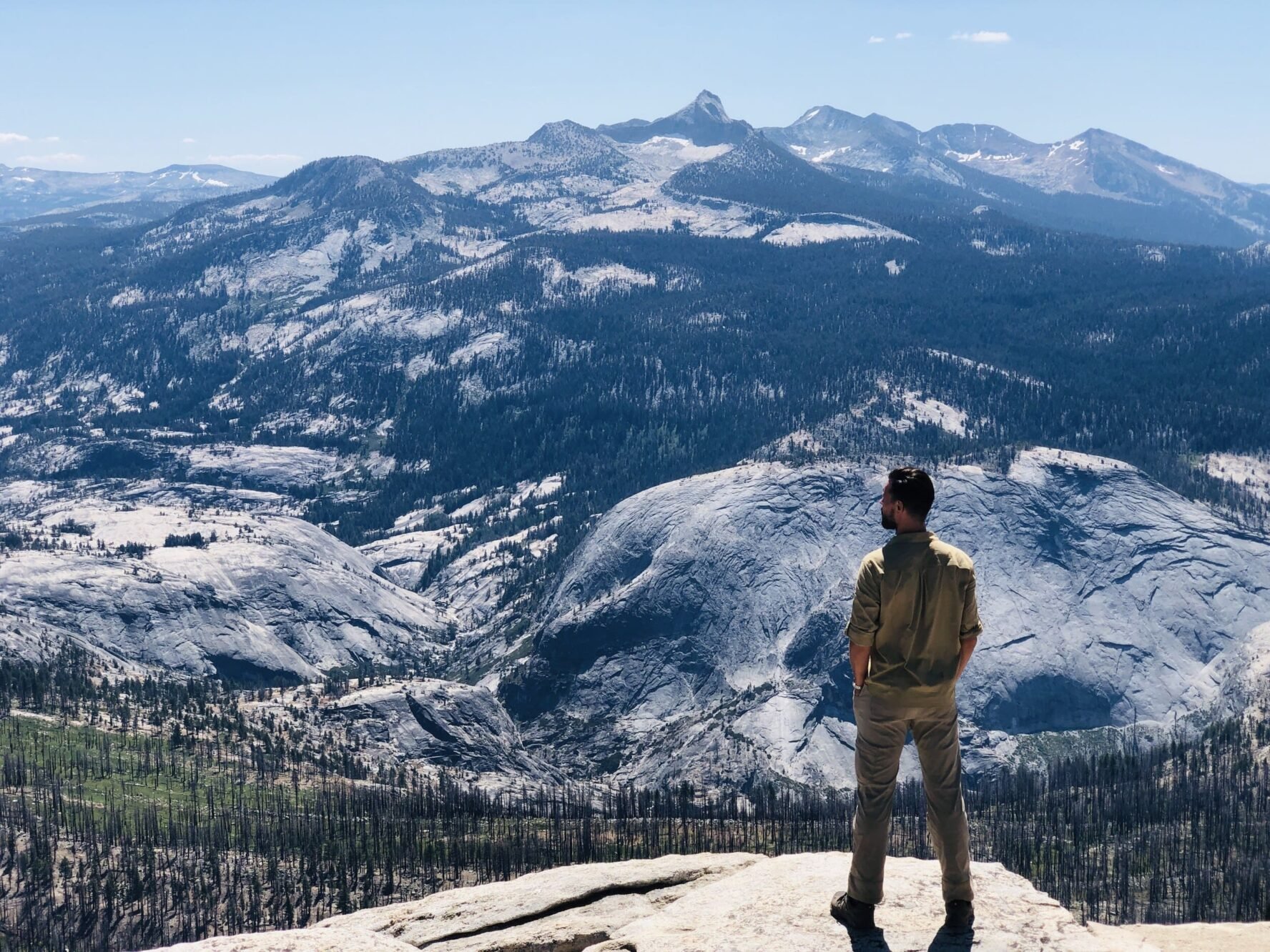 Yosemite views hiker