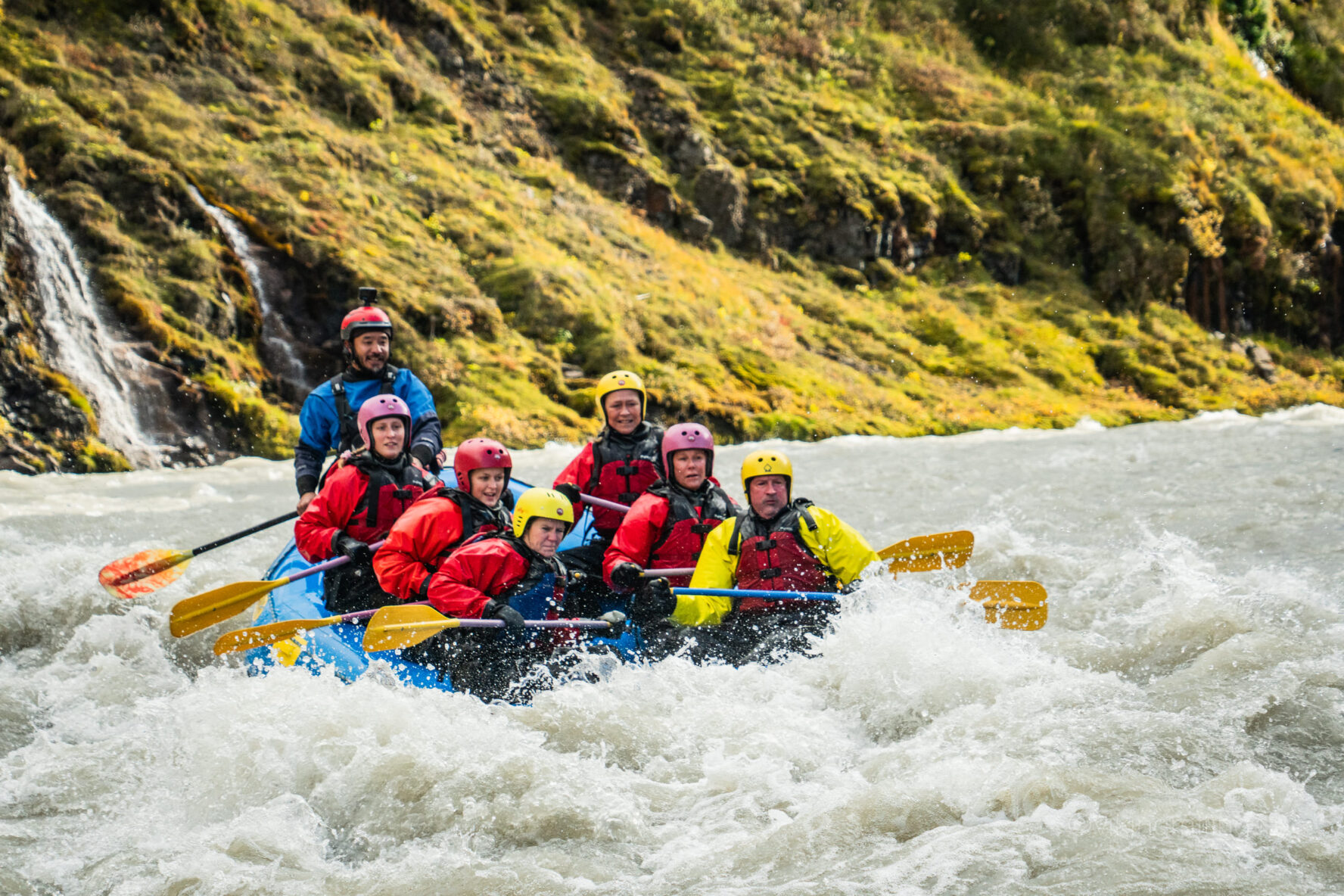 Group rafting Iceland
