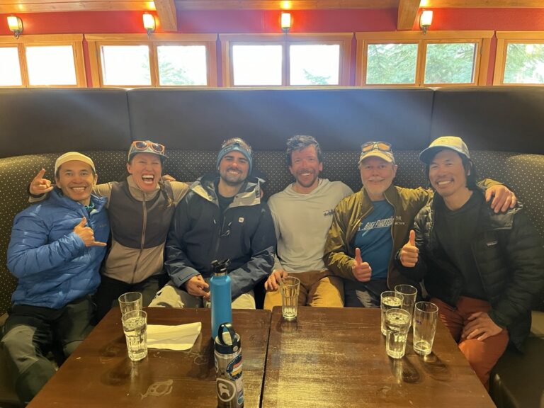 group skiers pre trip bow yoho