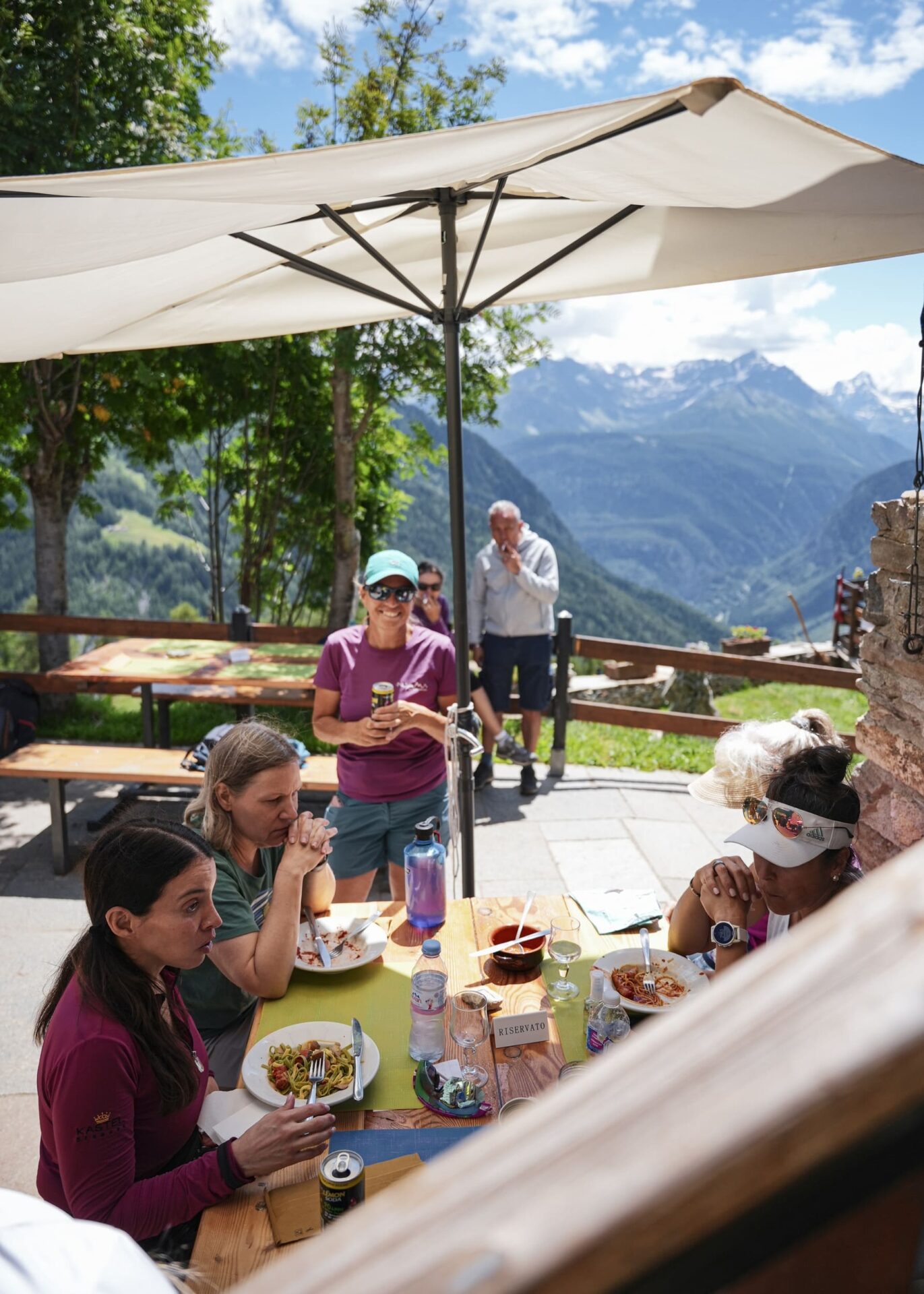 Relaxing group women Alps