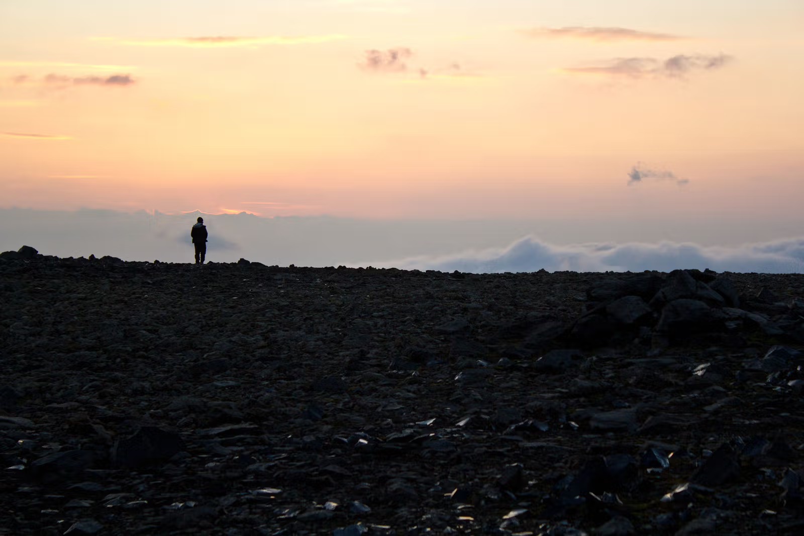 Sunset black field Iceland