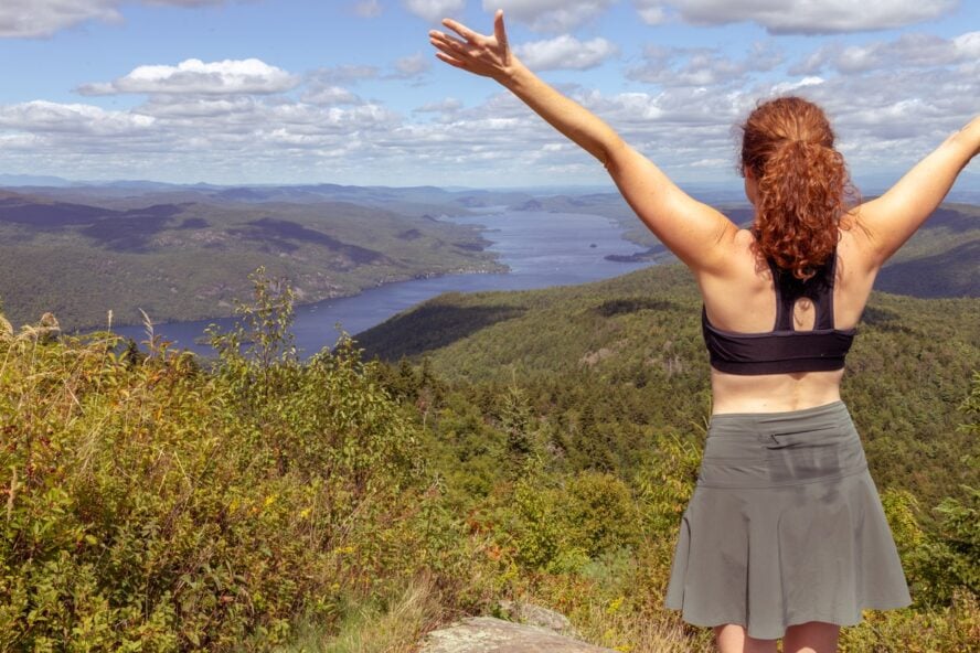 A woman happy while hiking in Georgia