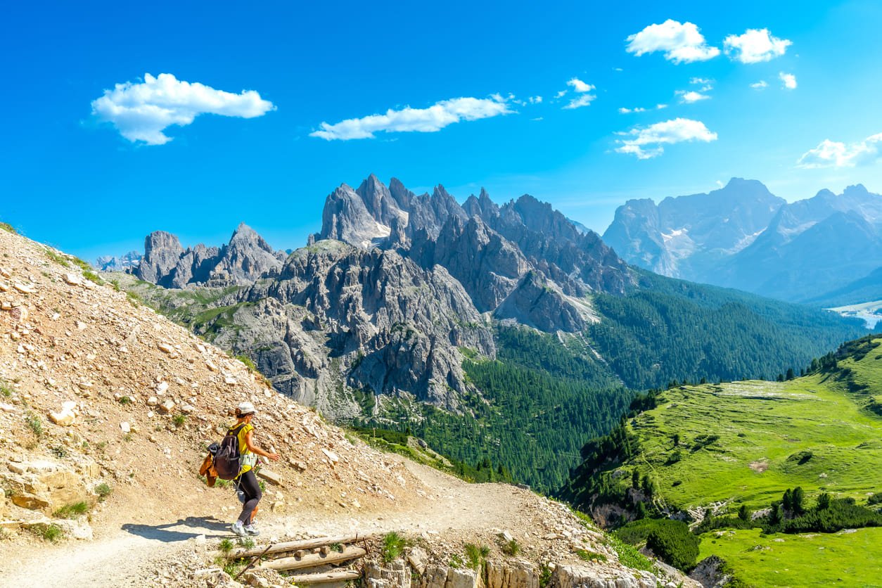 Woman hiker Dolomites