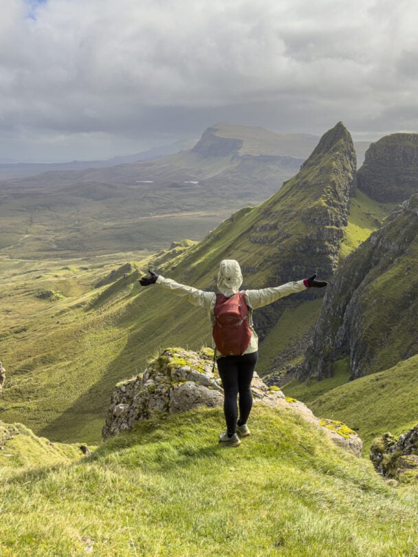 happy hiker at quiraing