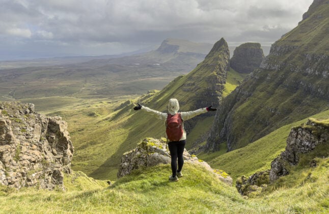 happy hiker at quiraing
