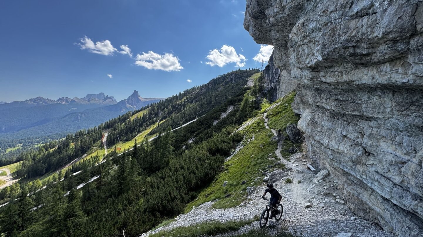 mountain biker wall dolomites