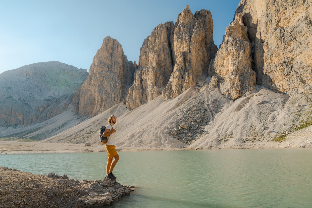 antermoia lake hiker