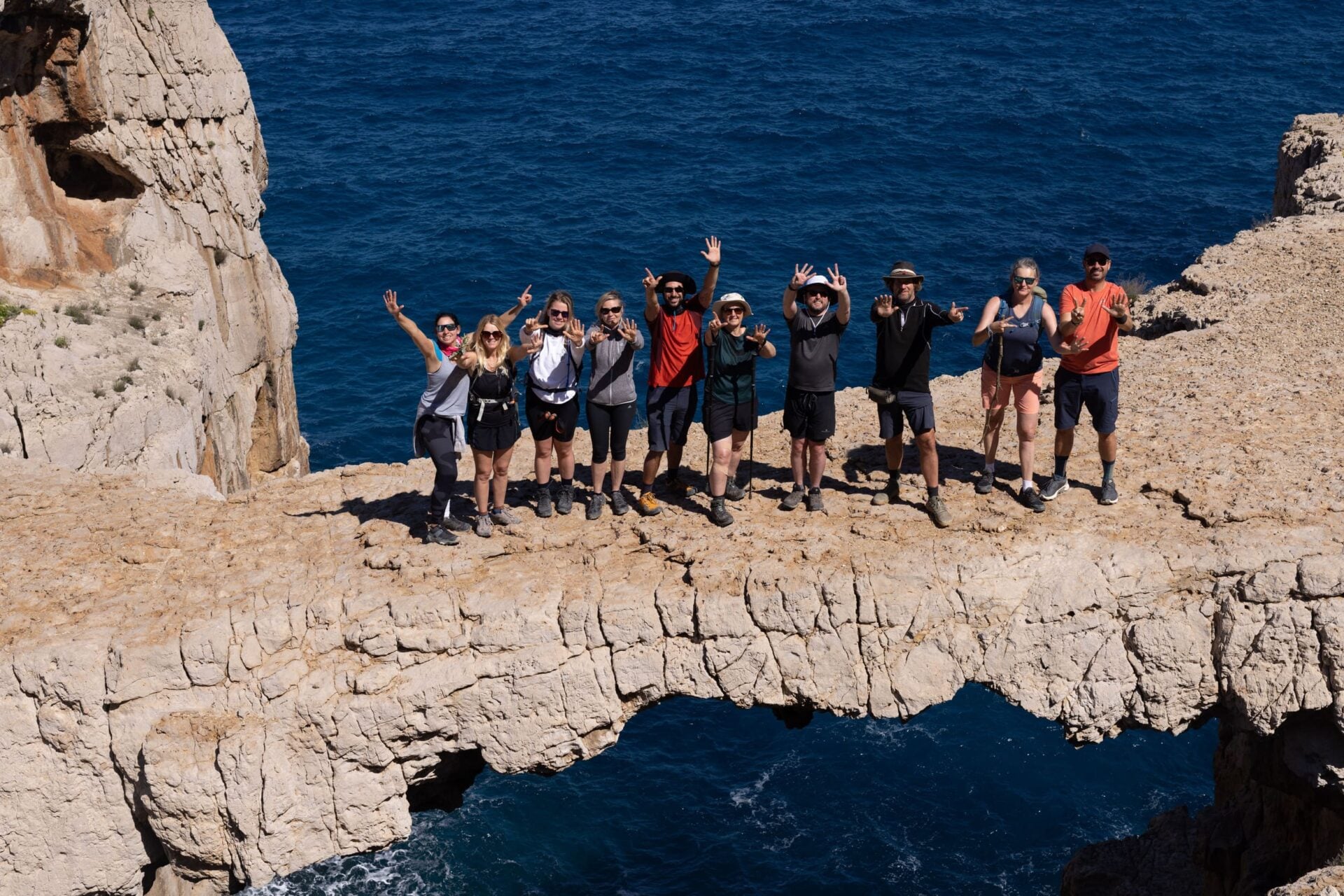 group hikers ibiza spain