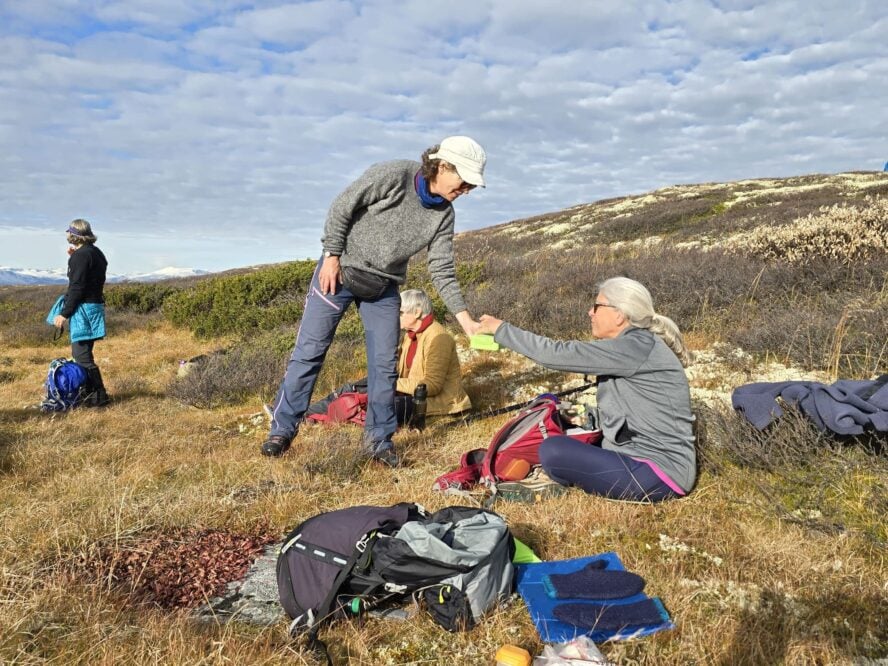 Women offering helping hands to other women