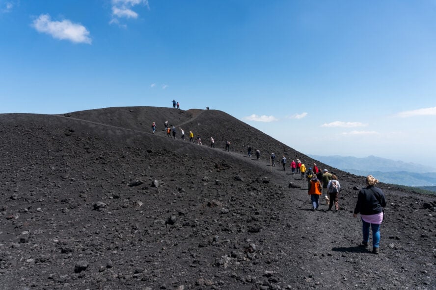 Hiking on the Mt. Etna volcano in Sicily