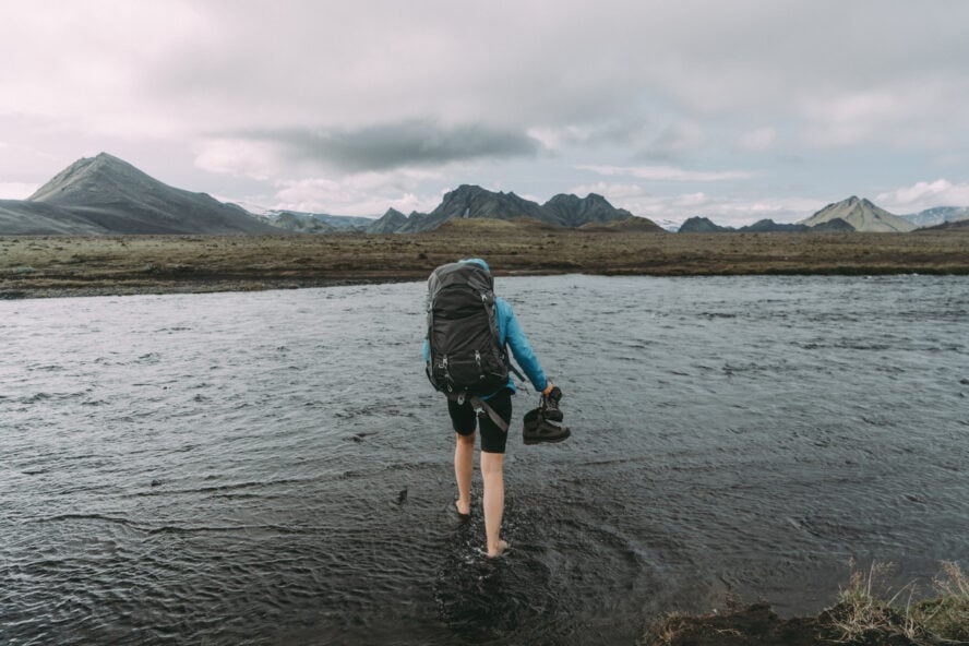 A river crossing, a common issue when learning how to plan a trip to Iceland