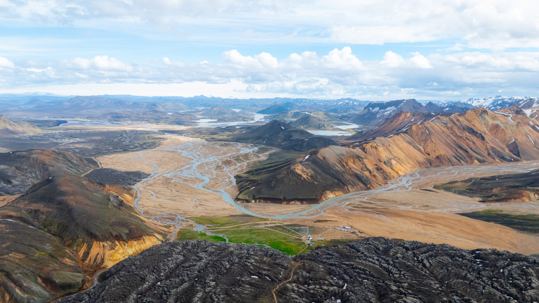 landmannalaugar aerial rivers