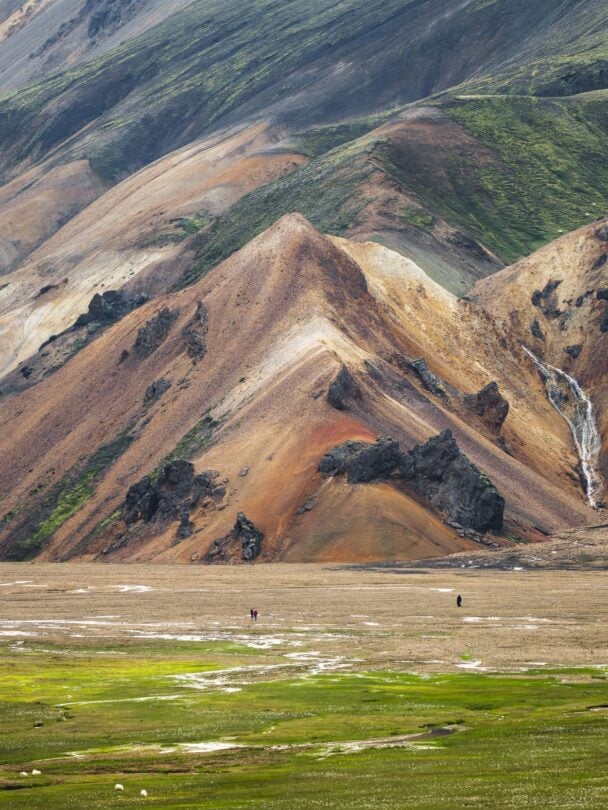 landmannalaugar two hikers