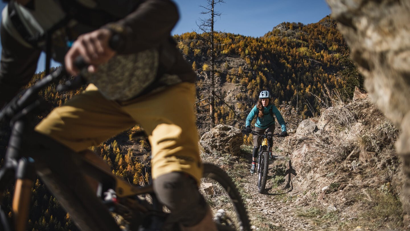 mountain bikers the alps