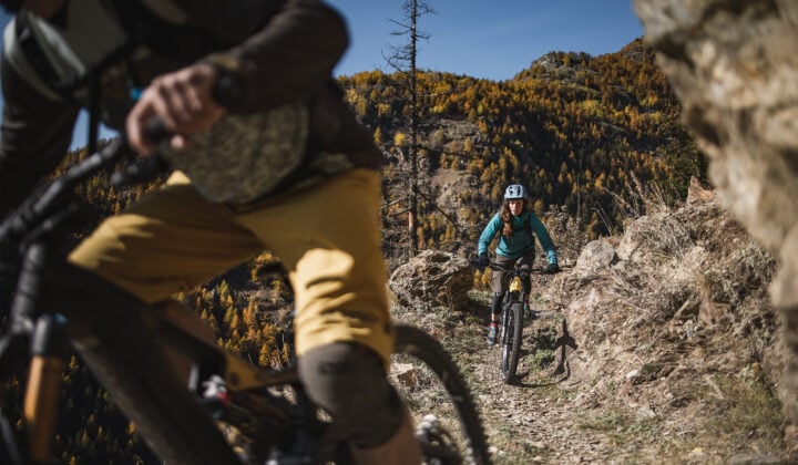 mountain bikers the alps