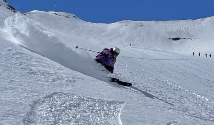 one skier aosta valley