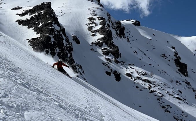 skiing alps downhill