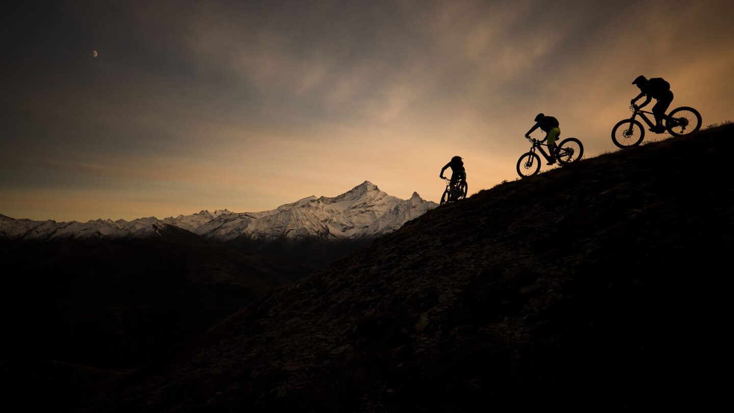 sunset alps bikers