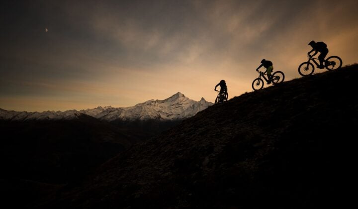 sunset alps bikers