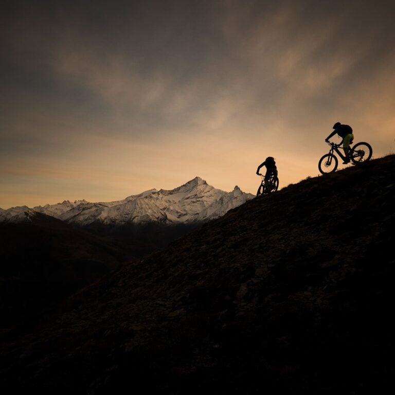 sunset alps bikers
