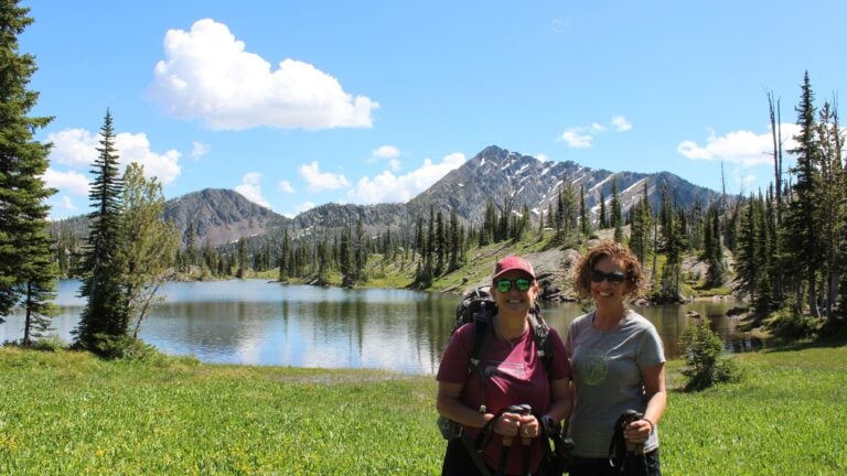 two hikers glacier np
