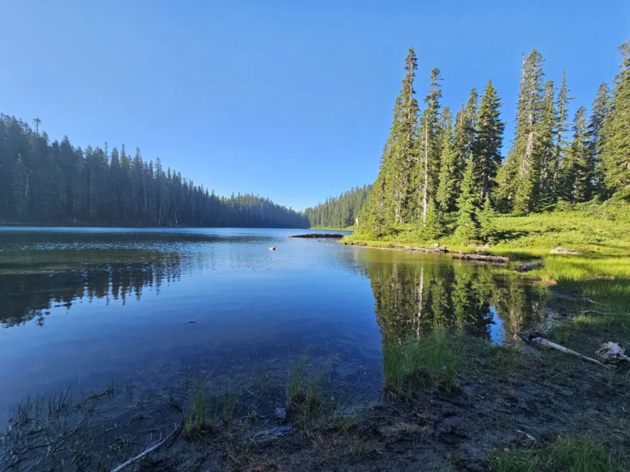A beautiful lake on the Pacific Crest Trail often encountered by hiking