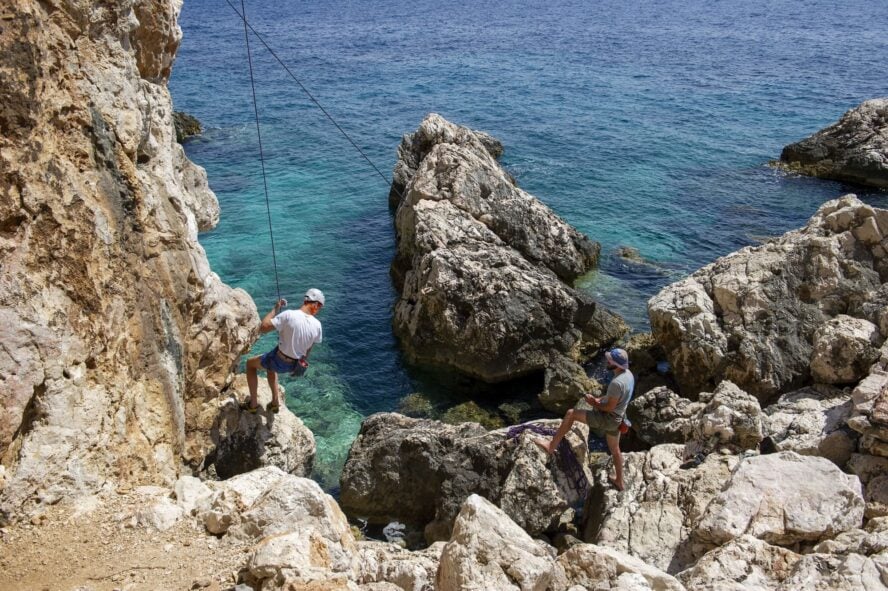 Beginning rock climbing Croatia