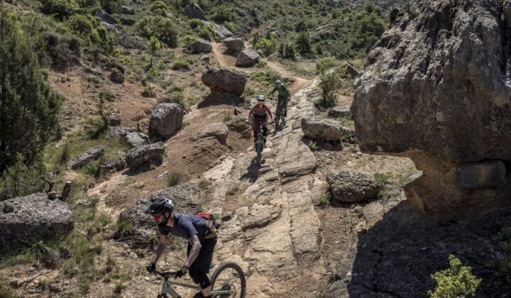 Bikers downhill in Spain