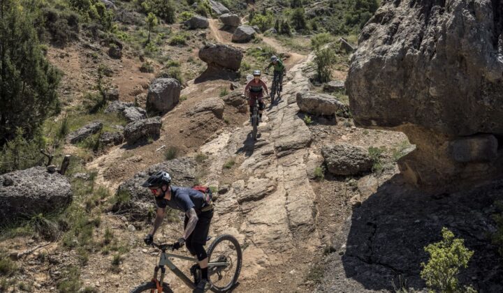 Bikers downhill in Spain