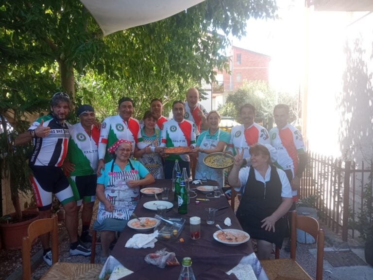 Bikers meal with grannies