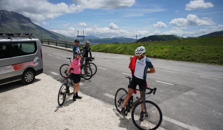 Bikers rest stop in Italy