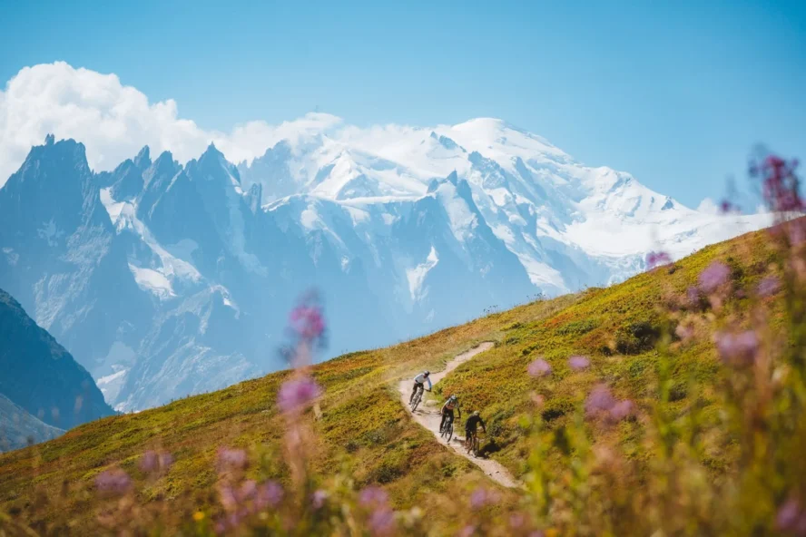 Bikers riding clockwise
