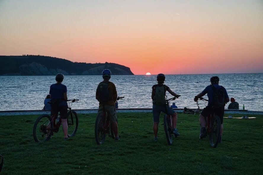 Bikers in Slovenia on the seaside
