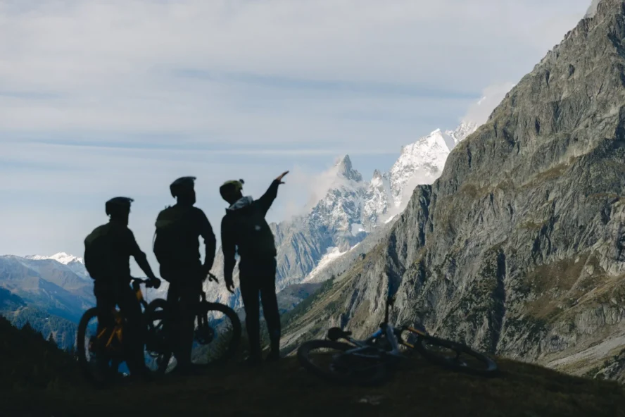 Bikers supporting each other