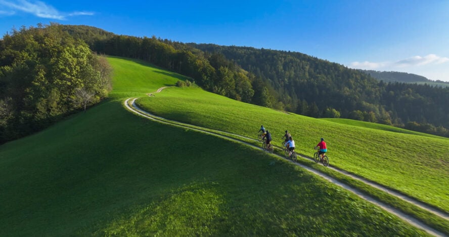 Biking in Slovenia on a sunny day