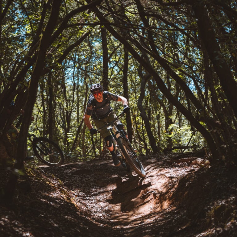 Biking in the woods in Tuscany