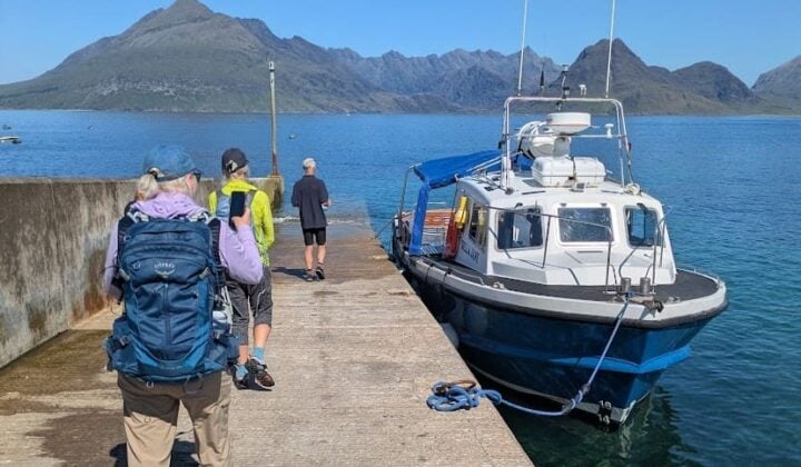 Boarding the boat in Scotland