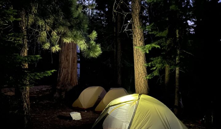 Camp and tents in Yosemite