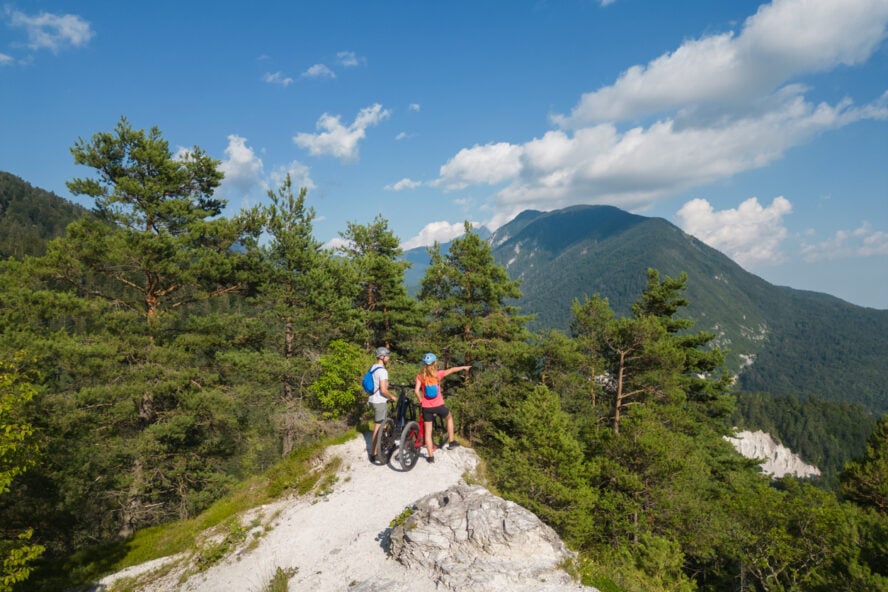 Couple enjoying the view in Slovenia