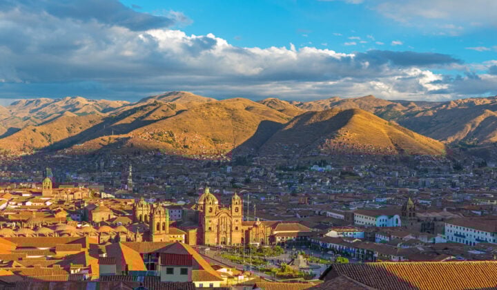 Cusco Peru aerial shot