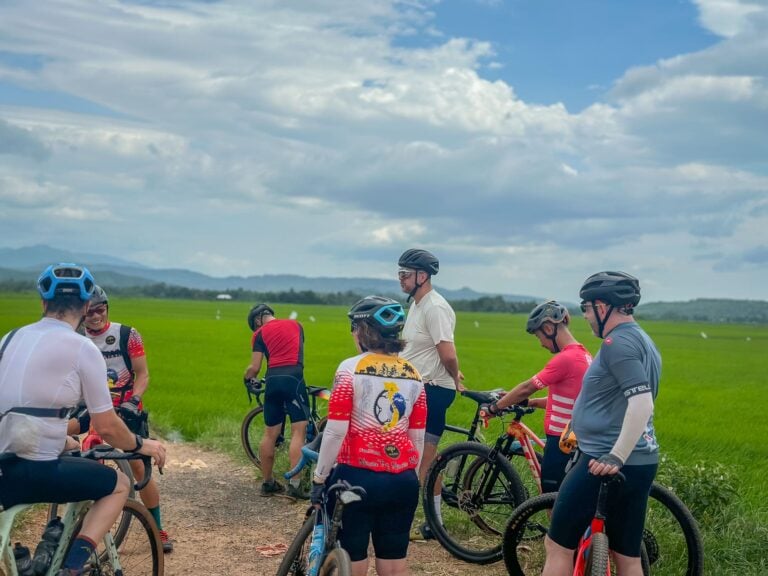 Cycling group in Vietnam