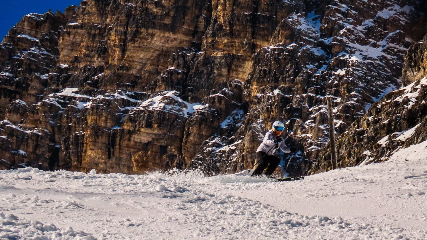 Fast ski in Dolomites