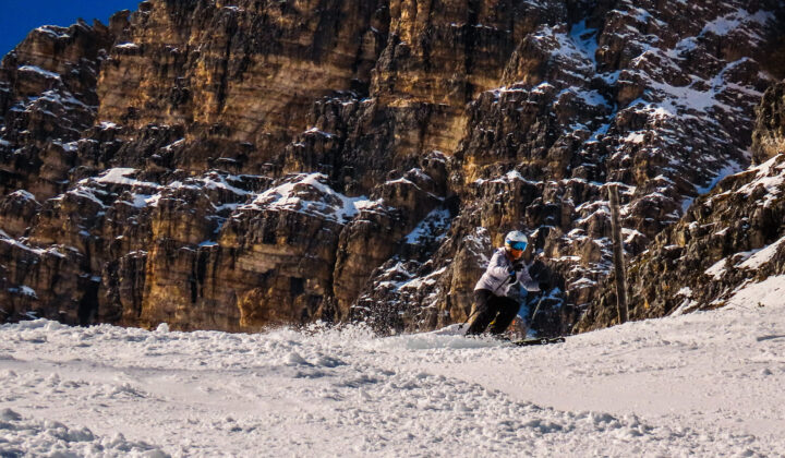 Fast ski in Dolomites