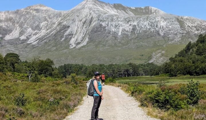 Hiker on a path in Scotland