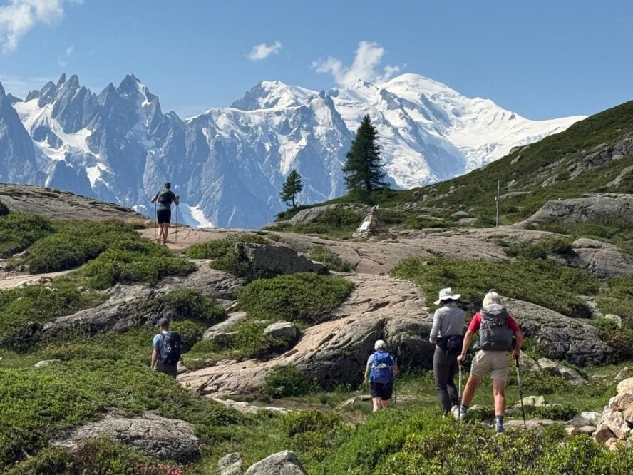 Hiking tour du Mont Blanc in the Alps