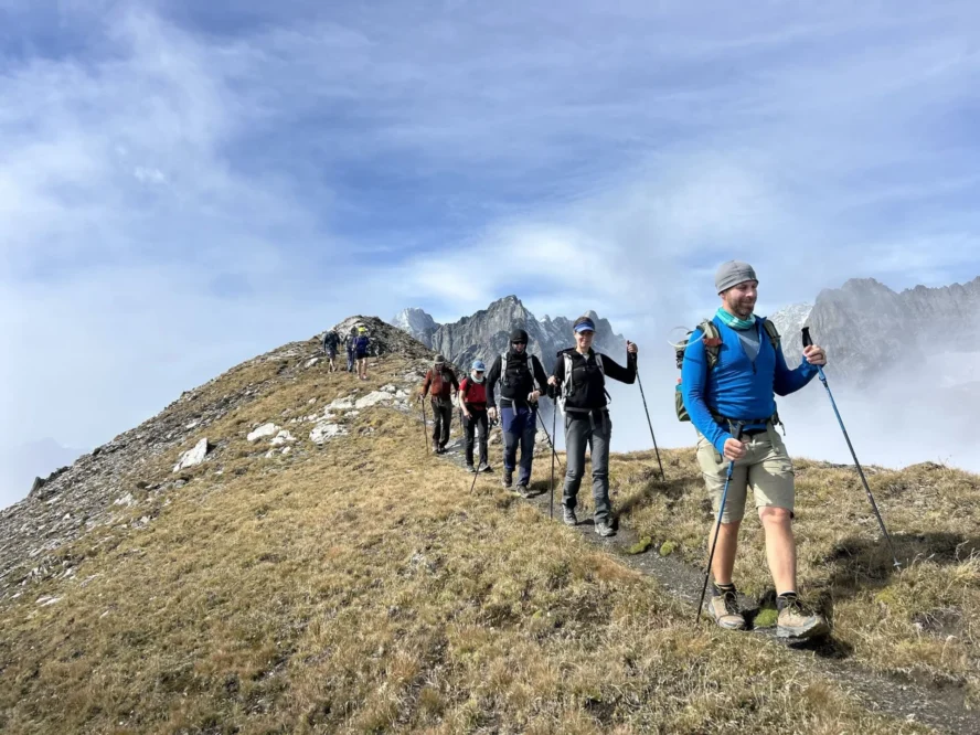 Hikers in the Alps