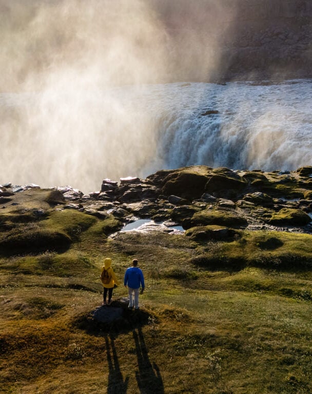 Crossing a stream in Iceland